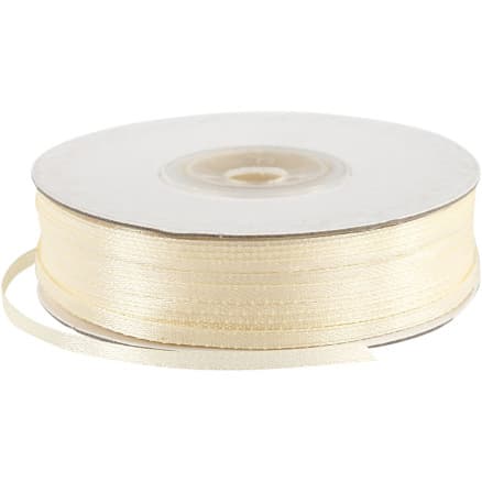 Satinband, B: 3 mm, benvit, 100 m/ 1 rl.