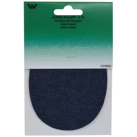 Reparationslapp Jeans Oval Mörkblå 9x11,5cm - 2 st.