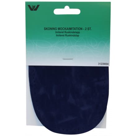 Armbågelappar Imiterad Mocka Oval Marin 10x15 cm - 2 st.
