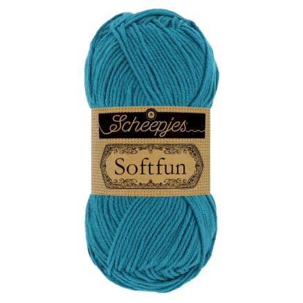Scheepjes Softfun Garn Unicolor 2649 Påfågel