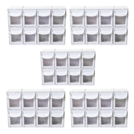 Infinity Hearts Lådsystem / Förvaringsställ / Lådställ Plast Vit 8 lådor 30,3x8,7x20,3cm 5 st.