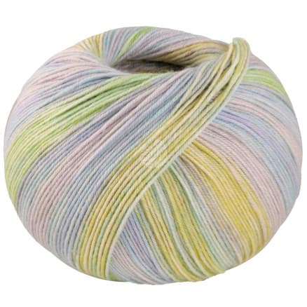 Lana Grossa Meilenweit 100 SETA Piano Garn 3616 Ljus beige/isblå/pistache/citrusgul/mint/silvergrå