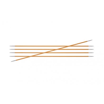 KnitPro Zing Strumpstickor Aluminium 15cm 2,25mm / 5.9in US1 Amber
