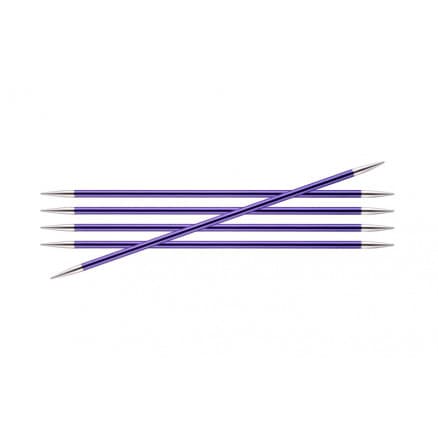KnitPro Zing Strumpstickor Aluminium 15cm 3,75mm / 5.9in US5 Amethyst