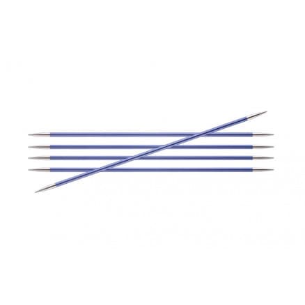 KnitPro Zing Strumpstickor Aluminium 15cm 4,50mm / 5.9in US7 Iolite
