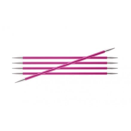 KnitPro Zing Strumpstickor Aluminium 15cm 5,00mm / 5.9in US8 Ruby