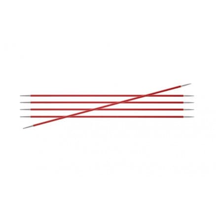 KnitPro Zing Strumpstickor Aluminium 20cm 2,50mm / 7.9in US1Â½ Garnet