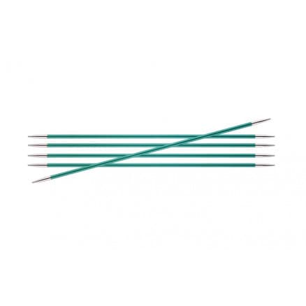 KnitPro Zing Strumpstickor Aluminium 20cm 3,25mm / 7,9in US3 Smaragd 3,25mm / 7,9in US3