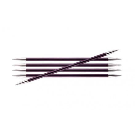 KnitPro Zing Strumpstickor Aluminium 20cm 6,00mm / 7.9in US10 Purple Velvet