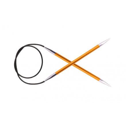 KnitPro Zing Aluminium Rundstickor 60cm 2,25mm / 23.6in US1 Amber