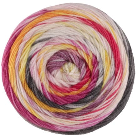 Lana Grossa Meilenweit 100 Dusk 6211 Violett/Raw White/Red/Red/Yellow/Orange/Fuchsia/Mörkgrå