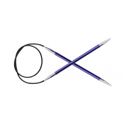 KnitPro Zing Aluminium Rundstickor 120cm 4,50mm / 47.2in US7 Iolite