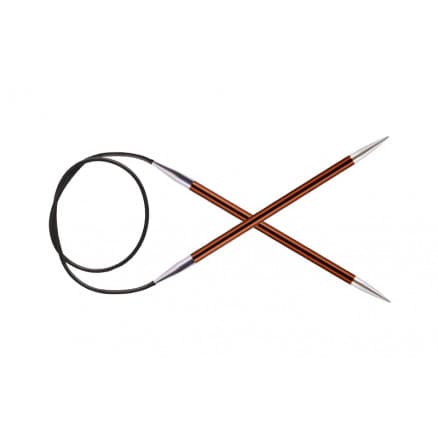 KnitPro Zing Aluminium Rundstickor 120cm 5,50mm / 47.2in US9 Sienna