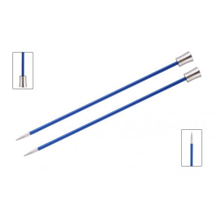KnitPro Zing Stickor / Jumperstickor Aluminium 25cm 4,00mm / 9.8in US6 Sapphire