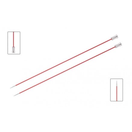 KnitPro Zing Stickor / Jumperstickor Messing 30cm 2,00mm / 11.8in US0 Coral