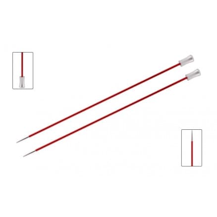 KnitPro Zing Stickor / Jumperstickor Aluminium 30cm 2,50mm / 11.8in US1Â½ Garnet