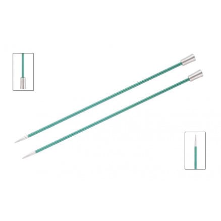 KnitPro Zing Stickor / Jumperstickor Aluminium 30cm 3,25mm / 11.8in US3 Emerald