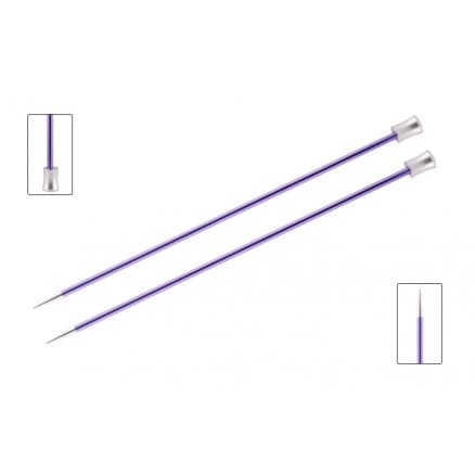 KnitPro Zing Stickor / Jumperstickor Aluminium 30cm 7,00mm / 11.8in US10Â¾ Amethyst