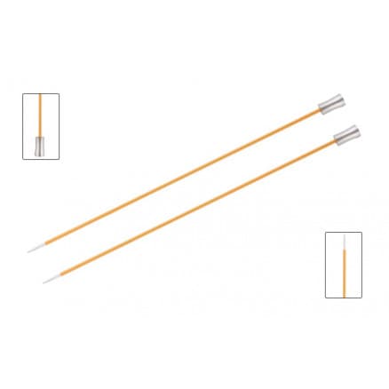 KnitPro Zing Stickor / Jumperstickor Aluminium 35cm 2,25mm / 13.8in US1 Amber