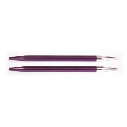 KnitPro Zing Ändstickor Aluminium 10cm 6,00mm / US10 Purple Velvet