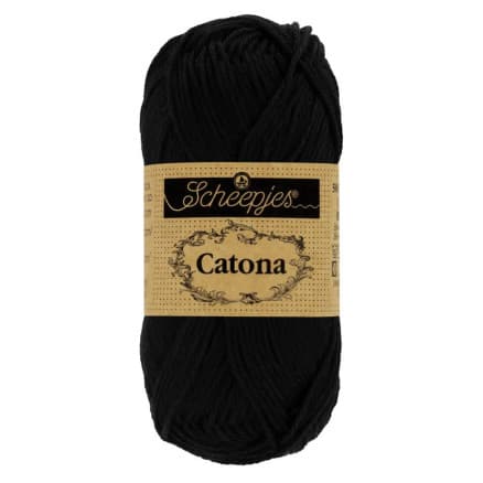 Scheepjes Catona Garn 110 Kolsvart - 25g