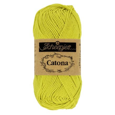 Scheepjes Catona Garn 245 Grön Gul - 25g