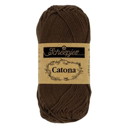 Scheepjes Catona Garn 162 Svart Kaffe - 10g
