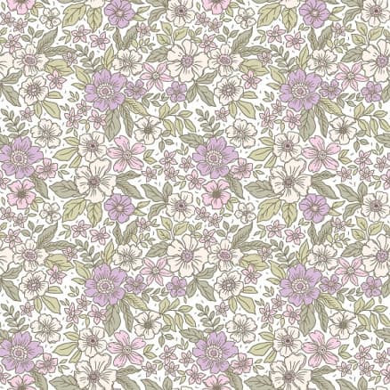 Poplin m/blommor 145cm 43 Grön - 50cm