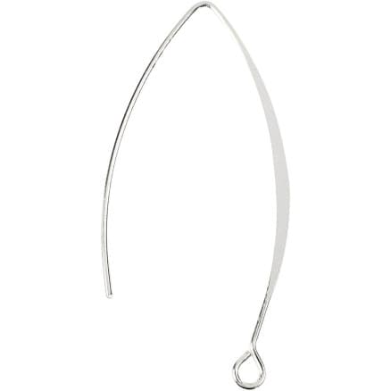 Ã–ronkrokar, H: 42 mm, Hålstl. 2 mm, försilvrad, 4 st./ 1 förp.