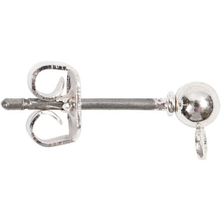 Ã–ronstift, L: 13 mm, Dia. 3,8 mm, Hålstl. 0,8 mm, försilvrad, 10 st./ 1 förp.