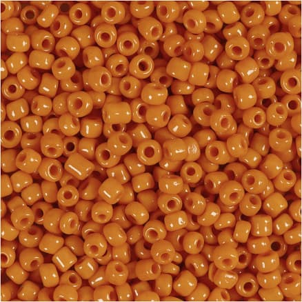 Rocaillepärlor, Dia. 3 mm, stl. 8/0, Hålstl. 0,6-1,0 mm, orange, 25 g/ 1 förp.