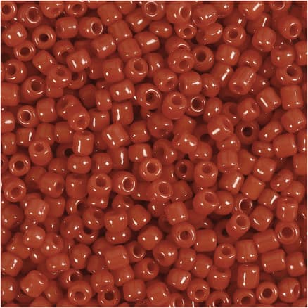 Rocaillepärlor, Dia. 3 mm, stl. 8/0, Hålstl. 0,6-1,0 mm, mörkröd, 25 g/ 1 förp.