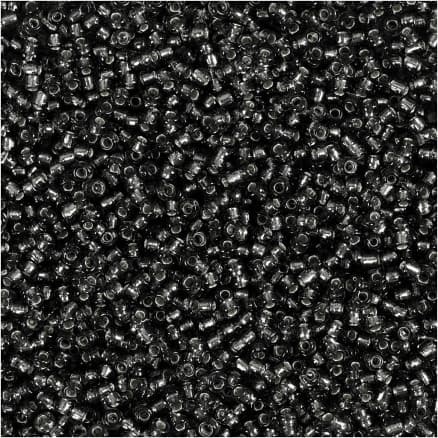 Rocaillepärlor, Dia. 1,7 mm, stl. 15/0, Hålstl. 0,5-0,8 mm, grågrön, 25 g/ 1 förp.
