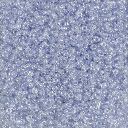 Rocaillepärlor, Dia. 1,7 mm, stl. 15/0, Hålstl. 0,5-0,8 mm, ljusblå, 25 g/ 1 förp.