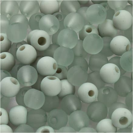Plastpärlor, Dia. 6 mm, Hålstl. 2 mm, ca. 150 st., ljusgrön, 40 g/ 1 förp.