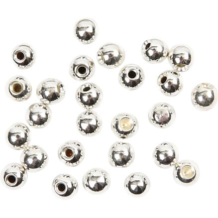 Ändpärlor, Dia. 3 mm, Hålstl. 1 mm, försilvrad, 20 st./ 1 förp.