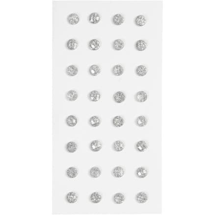 Rhinestones, Dia. 8 mm, silver, 32 st./ 1 förp.