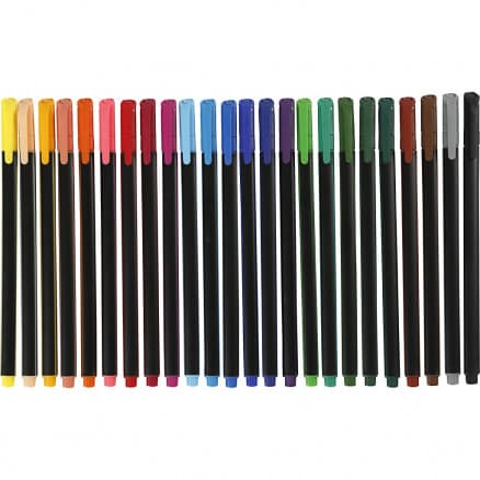 Colortime Fineliner Tusch/Finer Ass. färger 0,6-0,7 mm - 24 st.