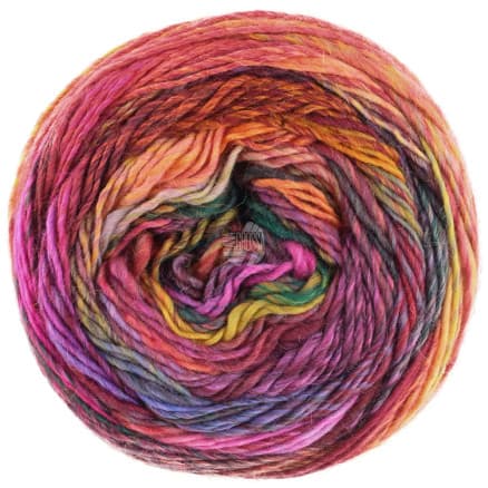 Lana Grossa Colorissimo Garn 218 Rosa/Fuchsia/Plommon/Orange/Röd