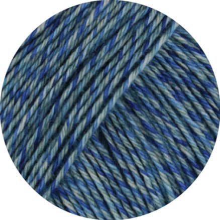 Lana Grossa Vintage Socks Garn 1014 Marin/Turkos/Grå/Nattblå Melange