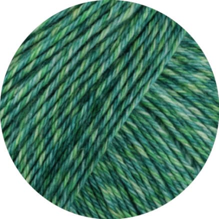 Lana Grossa Vintage Socks Garn 1015 Mörk/Gul Grön/Petroleum Melange