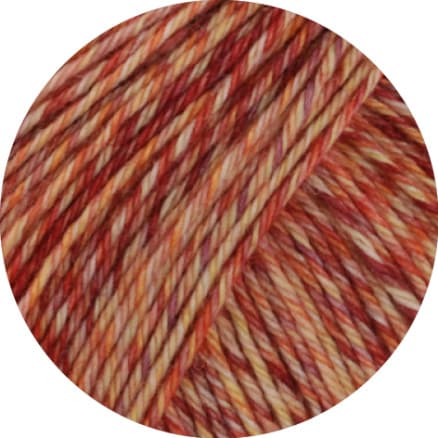 Lana Grossa Vintage Socks Garn 1012 Rost/Mörkröd/Gul/Orange/Melange