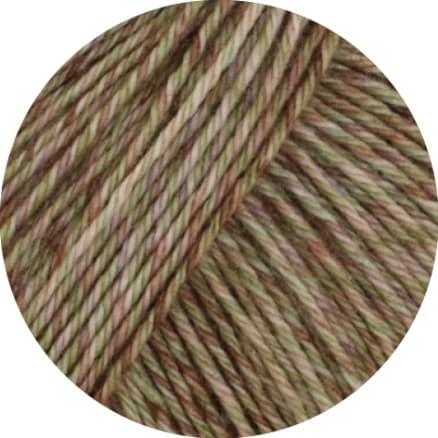 Lana Grossa Vintage Socks Garn 1013 Khaki/Ljus Beige/Ljus Grön/Brun Melange