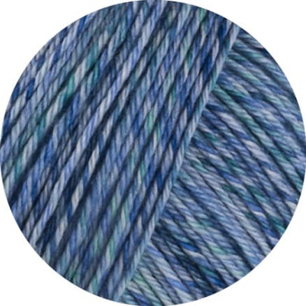 Lana Grossa Vintage Socks Garn 1017 Ljusgrå/jeans/blå-lila/grå-grön melerad