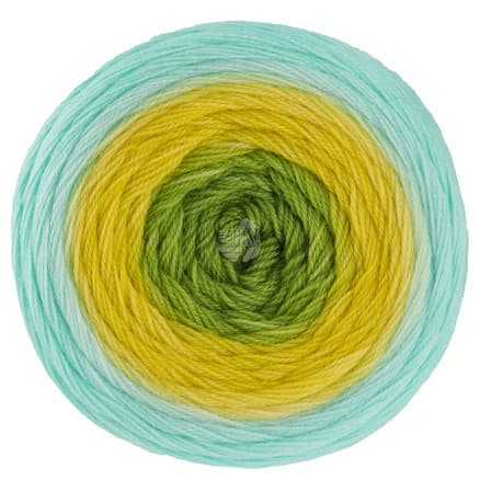 Lana Grossa Merino Lace Aquarell Garn 20 Ljus Gul/Aqua