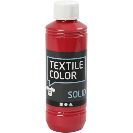 Textile Solid, täckande, röd, 250ml/ 1 flaska.