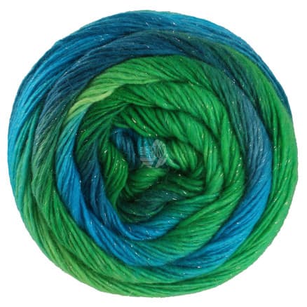 Lana Grossa Meilenweit 100 Colour Mix Sparks Garn 7612 Havsgrön/Emeraldgrön/Jade/Petroleum/Mörkgrön