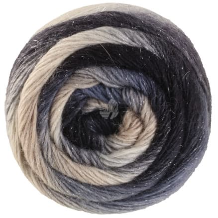 Lana Grossa Meilenweit 100 Color Mix Sparks Garn 7614 Mörkgrå/stengrå/gråbeige/taupe/mörkgrå