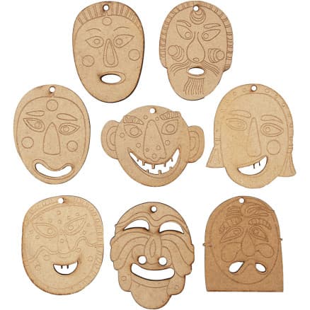 Masker att hänga upp, stl. 5,5-7 cm, tjocklek 4 mm, 24 st./ 1 förp.