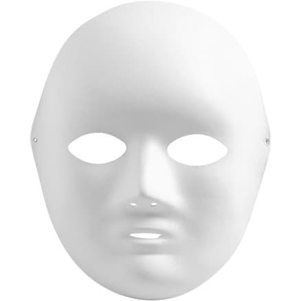Hel ansiktsmask, H: 22 cm, B: 17 cm, vit, 10 st / 1 frp.